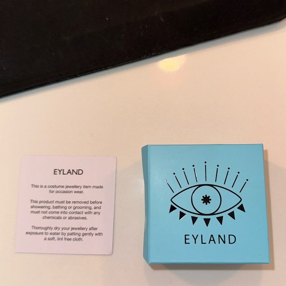 EYLAND white enamel evil eye charm choker necklace bracelet gold chain - Picture 5 of 5